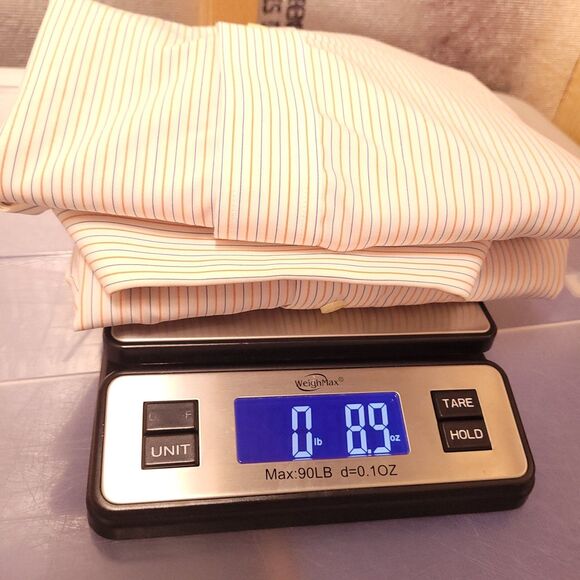 Brooks Brothers Dress Shirt Mens 15.5 Striped Orange, Blue, White French Cuff - Picture 10 of 10